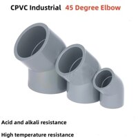 1 / 2 / 5 / 10 Cái Ống hóa chất chống kiềm axit khuỷu tay 45 độ công nghiệp CPVC 135 phụ kiện đường ống PVC phụ kiện chịu nhiệt độ cao khuỷu tay
