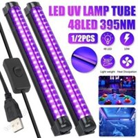 1 / 2 Chiếc LED UV Tia Cực tím Đen Ống Đèn Cổng USB Ánh Sáng Tím KTV Thanh Dj Cho Fluorescen Phát Sáng Tiệc Tối Sân Khấu Blacklight 6W / 25W