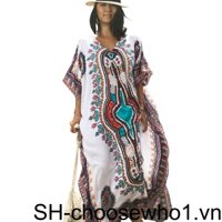 1 / 2 Đầm Cánh Dơi Cổ Chữ v Dáng Rộng Phong Cách bohemian Thời Trang Đi Biển Mùa Hè Cho Nữ