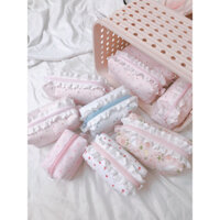 (1-2 ngày đi đơn) TÚI POUCH ĐỰNG ĐỒ MAKEUP CÓ REN - HANDMADE BY 1402.Sew