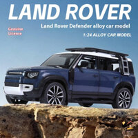 1: 24 Land Rover Defender Mô hình xe hợp kim có thể mở cửa với đèn âm thanh Kéo lại Giảm xóc Mô hình ô tô có thể xoay Kéo lại Đèn âm thanh Mô phỏng xe địa hình Bé trai