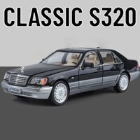 1: 24 Mercedes-Benz S320 Cổ Điển Xe Mô Hình Đồ Chơi Diecast Kim Loại Mô Phỏng Âm Thanh Ánh Sáng Đường Phố Xe Đạp Mô Hình Sở Thích Đồ Trang Trí