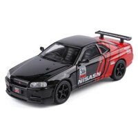 1: 32 Nissan GTR R34 Skyline Hợp Kim Xe Diecast Mô Hình Âm Thanh & Ánh Sáng Series Đồ Chơi Trẻ Em Trẻ Em Quà Sinh Nhật Xe Thu Nhỏ