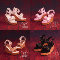 1 / 4 1 / 3 BJD Giày Cao Gót Đế Gỗ Nêm Giày Sandal Hoa Nhỏ 1 / 4MSD1 / 3SD Giày