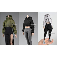 1: 6 Nữ Lính Áo Khoác Chức Năng Quần Áo Hàng Đầu Cao Su Nhựa Che Thân Thể Búp Bê Hợp Thời Trang 40cm Di Chuyển Được Hợp Thời Trang Búp Bê tbl