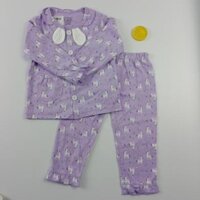 [1-6 tuổi] Bộ cotton dài tay Pijama bé gái Place - Tím