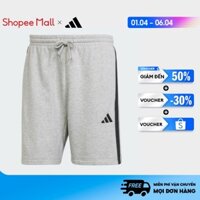 [1-6.4 - VOUCHER 40%]adidas Phong cách sống Quần Short Vải Thun Da Cá 3 Sọc Essential Nam Xám JE6419