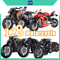 1: 8 Technic xe máy Harley Sportsters BMW 1000RR KTM Superduke 1290R Harley Yamaha MT1O Ducati DKDI Khối xây dựng Khối mô hình Đồ chơi trẻ em Quà tặng Bé trai