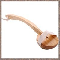 1 Bàn Chải Cơ Thể Tre Máy Chà Lưng Tay Cầm Dài Tắm Bàn Chải Lông Tự Nhiên Khô Da Tre Gỗ