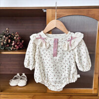 1 Bé gái ngọt ngào áo bông dài tay áo jumpsuit , 0-24 tháng bé gái mùa xuân