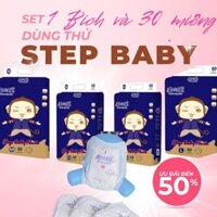 1 bịch STEP BABY 🍎 SET THỬ 30 miếng 🍎 Tã, bỉm Quần, Dán Stepbaby siêu thấm hút 🍎 Đủ size 🍎 bỉm khỉ