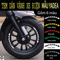 1 bộ 10 miếng Tem mẫu YADEA dán cho xe máy điện X - MEN vành từ 12inch, 13inch, 14inch...v,v.
