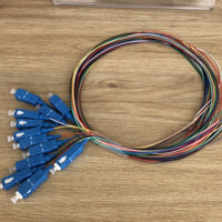 1 Bộ 12 sợi dây hàn quang  dây  PIGTAIL, dây nối quang 12 màu Loại Cao Cấp SC/UPC (xanh dương) 0.9mm 1.5m - PIGTAIL