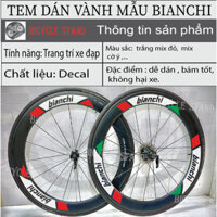 1 BỘ (14 MIẾNG DÁN ) Tem Vành Mẫu BIANCHI Dán Loại Vành 26inch,27,5inch,29 inch Decal Cao Cấp Bắm Chắc Chắn (3)