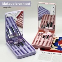 1 Bộ Bàn Chải Trang Điểm Hộp Gương LED Kem Nền Rời Phấn Mắt Mũi Bàn Chải Mỹ Phẩm Di Động Du Lịch Nữ Bé Gái Dụng Cụ Trang Điểm