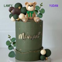 1 Bộ Bong Bóng Gấu Teddy Màu Xanh Lá Cây Dùng Trang Trí Bánh Kem Sinh Nhật Dành Cho Trẻ Em