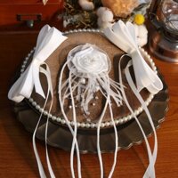 1 Bộ Cô Dâu Siêu Cổ Tích Dài Nơ Kẹp Tóc Hoa Hồng Cá Tính Dây Xích Cổ Phụ Kiện