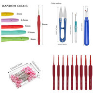 1 Bộ Đa Đặc Điểm Kỹ Thuật Tay Cầm Mềm Móc Màu Tẩy Sợi Và Máy Cắt Sợi Hình Chữ U Bộ May Kim Ngọc Trai Màu