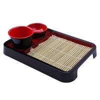1 Bộ Đĩa Ăn Mì Soba Hình Chữ Nhật Lạnh Phong Cách Nhật Bản Kèm Thảm Tre Hàng Có Sẵn Giá Bán Sỉ