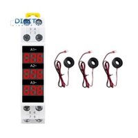 1 Bộ Din Rail Mount 3 Pha Ampe Đồng Hồ Đo Mini Mô Đun Hiện Tại Đồng Hồ Đo Chỉ Báo LED Màn Hình Hiển Thị Kỹ Thuật Số Ampe Kế Trắng