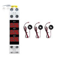 1 Bộ Din Rail Mount 3 Pha Ampe Đồng Hồ Đo Dòng Mô Đun Mini Đồng Hồ Đo Chỉ Báo ABS