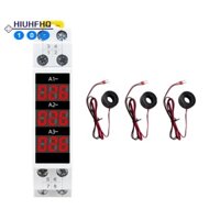 1 Bộ Đồng Hồ Đo Dòng Điện 3 Pha Mini Màn Hình LED Kỹ Thuật Số Màu Trắng