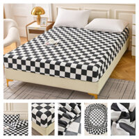 1 Bộ Drap giường Màu Đen Kẻ Sọc Đơn / Siêu Đơn Cỡ king / super king Ốp