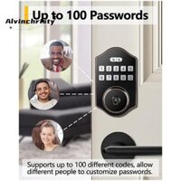 1 Bộ Khóa Cửa Vào Không Cần Chìa Khóa, Khóa Cửa Trước Tự Động 100 Mã Người Dùng Có Nút Chết Điện Tử Chống Nhìn Trộm Có Bàn Phím Kim Loại