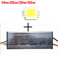 1 Bộ Real Watt 10W 20W 30W 50W COB LED Tích Hợp Chip Đèn Với Bộ Điều Khiển Nguồn LED Cho Đèn Pha LED Điểm Đèn