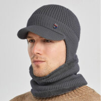 1 Bộ Thoải Mái Nam Khăn quàng Cổ Đồ Dùng Kéo Dài Đan Mũ Khăn Ngắn Vành