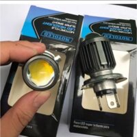 1 bóng đèn pha trắng cốt vàng xe máy ôtô chân H4 cực chất