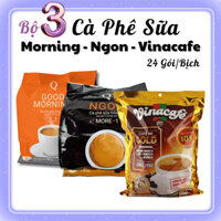 1 Cà Phê Morning - 1 Cafe Ngon Trần Quang & 1 Vinacafe sữa 3in1, 24 gói/Bịch