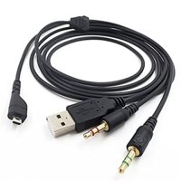 1 Cái Cho SteelSeries Arctis 3 / 5 / 7 / Pro Chơi Game Không Dây 2 Mét Tai Nghe Kết Nối Với PC Máy Tính Laptop AUX Splitter Vỏ Cáp Âm Thanh