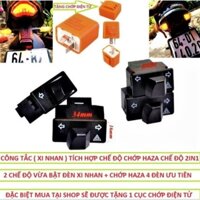 1 CÁI CÔNG TẮC CHỚP 4 BÓNG ĐÈN XE MÁY CHỚP HAZA + TẶNG 1 CỤC CHỚP ĐIỆN TỬ LẮP CHO TẤT CẢ CÁC LOẠI XE MÁY
