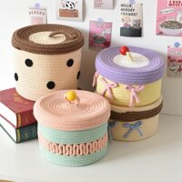 1 Cái Dễ Thương Tay Dệt Dây Giỏ Chứa Đồ Khác Kệ Sắp Xếp Trang Trí