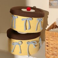 1 Cái Dệt Tay Cupcake Hình Giỏ Đựng Đồ Ăn Nhẹ Để Bàn Sắp Xếp Trang Trí