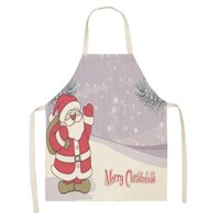 1 Cái Ông Già Noel Giáng Sinh Tạp Dề Cho Người Phụ Nữ Vải Lanh Cotton Pinafore 53*65 Cm Yếm Xmas Trang Trí Mặt Dây Chuyền Nhà Bếp nấu Ăn Phụ Kiện CM1010
