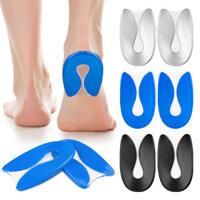 1 Cặp Đệm Gót Silicon Hình Chữ U Đế Giảm Sốc Plantar Fasciitis Bảo Vệ Gót Chân Giảm Đau Chân Gel Đệm