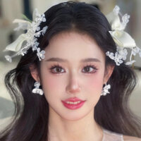 1 cặp kẹp tóc hoa nơ dễ thương dành cho cô dâu, đơn giản và thời trang, studio ảnh đa năng, phụ kiện váy cưới