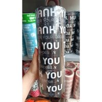 1 cây (6 cuộn) băng keo in chữ Thank you MÀU ĐEN, 48mm