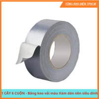 1 Cây 6 Cuộn Băng Keo Vải Xám chất lượng - Siêu Dính- Đủ khổ lựa chọn