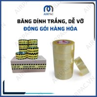 1 cây băng dính trắng, băng dính dễ vỡ (6 cuộn) đóng gói hàng hóa tiện lợi