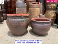1 Chậu sành, chum sành trồng sen, trang trí sân vườn, mã SV007, đường kính 40 đến 50 cm, giá 1,8 đến 2 tr, bình gốm trồng sen đẹp, trang trí tiểu cảnh, gốm sứ bát tràng tinh vân