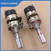1 Chiếc 16 Loại Đôi Chiết Áp 6 Chân Có Công Tắc A5K Ohm A5KX2 Trục Hoa Chiều Dài 25MM