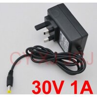 1 Chiếc 30V 1A AC 100V-240V Bộ Chuyển Đổi DC 30V 1A 1000mA Nguồn Điện Phích Cắm Vương Quốc Anh 5.5mm x 2.1mm