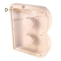 1 Chiếc Chữ Bằng Gỗ Heo Đất Trong Suốt Thủy Tinh Đồng Xu Tiết Kiệm Bình B
