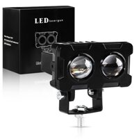 1 Chiếc Đèn Pha Xe Máy LED 12W 6000K 3000K Chống Thấm Nước Đèn Sương Mù Spotlight Siêu Sáng Hai Màu Hệ Thống Chiếu Sáng Xe Máy