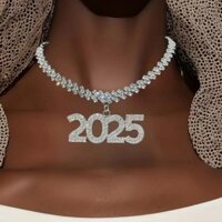 1 Chiếc Hip hop Kim Cương Giả Kỹ Thuật Số 2025 Vòng Cổ Cá Tính Năm Mới Giáng Sinh Vòng Cổ