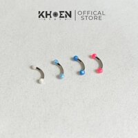 (1 Chiếc) Khuyên cong 8mm - Đá Opal - Khoen Store