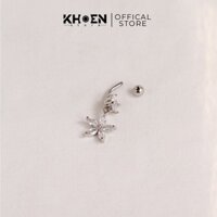 (1 Chiếc) Khuyên rốn Đá hoa 2 tầng - Hợp kim - Khoen store